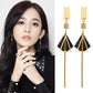 Fashion Net Red Tassel Earrings Acetate Plate Geometric Stud Earrings Cold Long Triangular Earrings