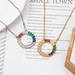 Versatile Personality Jewelry Creative Geometric Rainbow Color Pendant Copper Micro-inlaid Zircon Necklace