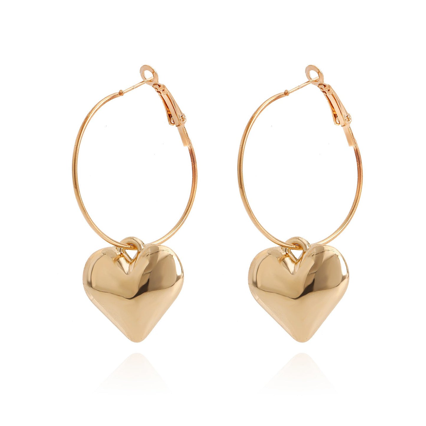 Jewelry exaggerated geometric big ring love pendant earrings femininity tide net red earrings ins