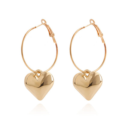 Jewelry exaggerated geometric big ring love pendant earrings femininity tide net red earrings ins