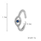 Simple and cold blue diamond eyes copper micro-inlaid open ring ladies beautiful and fresh retro rings for ladies