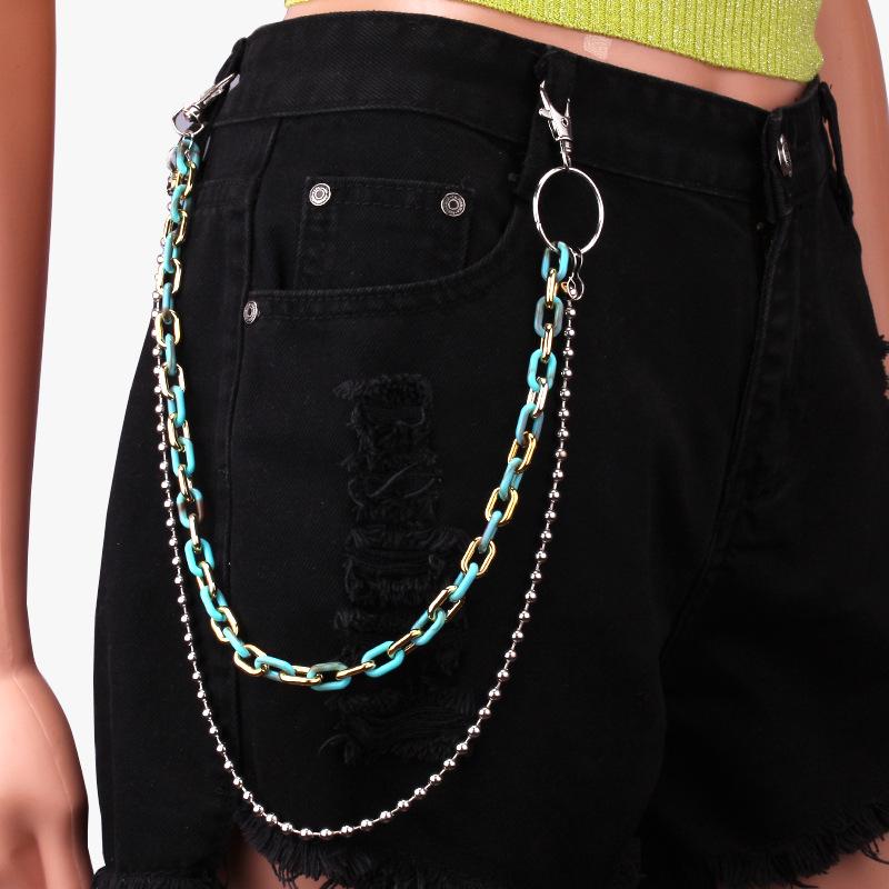 Jewelry Punk Metal Trendy Jeans Chain Waist Decoration Fashion Personality Acrylic Chain Waist Chain