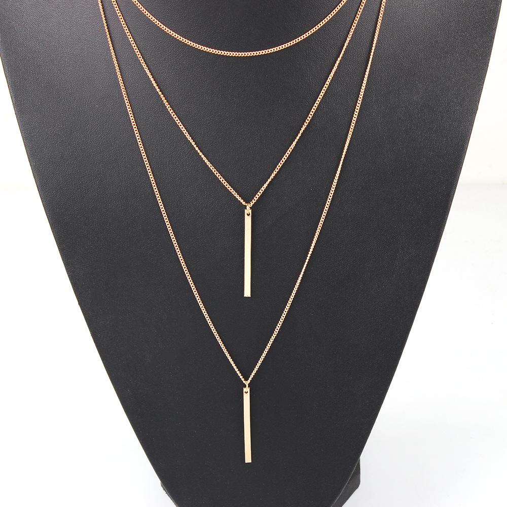 N6777 Fashion Temperament Coin Multi-Layer Necklace Simple and Versatile Personality Trendy Multi-Layer Clavicle Chain Women