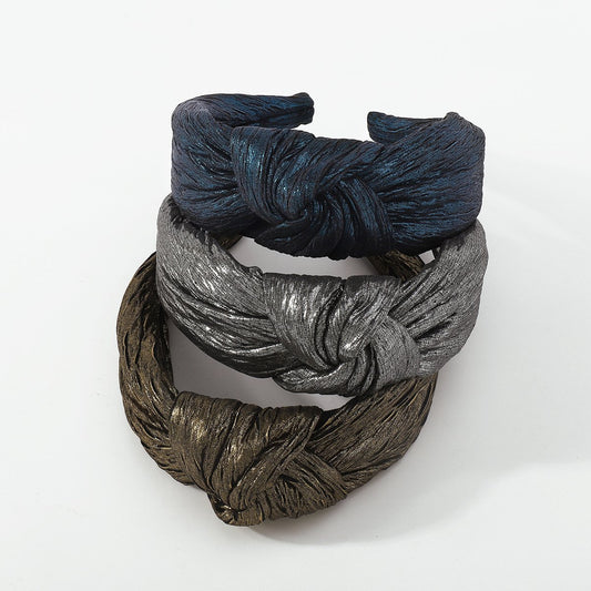 F473 Jewelry Knotted Fabric Simple Adult Headband Bright Silk Elegant Fragrance Fashion Headband