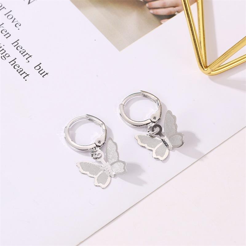 Fashion Earrings Sweet Frosted Butterfly Earrings Earrings Women's Sweet Versatile Simple Earrings