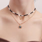 Jewelry bohemian mix and match color rice bead crescent moon devil's eye pendant necklace female