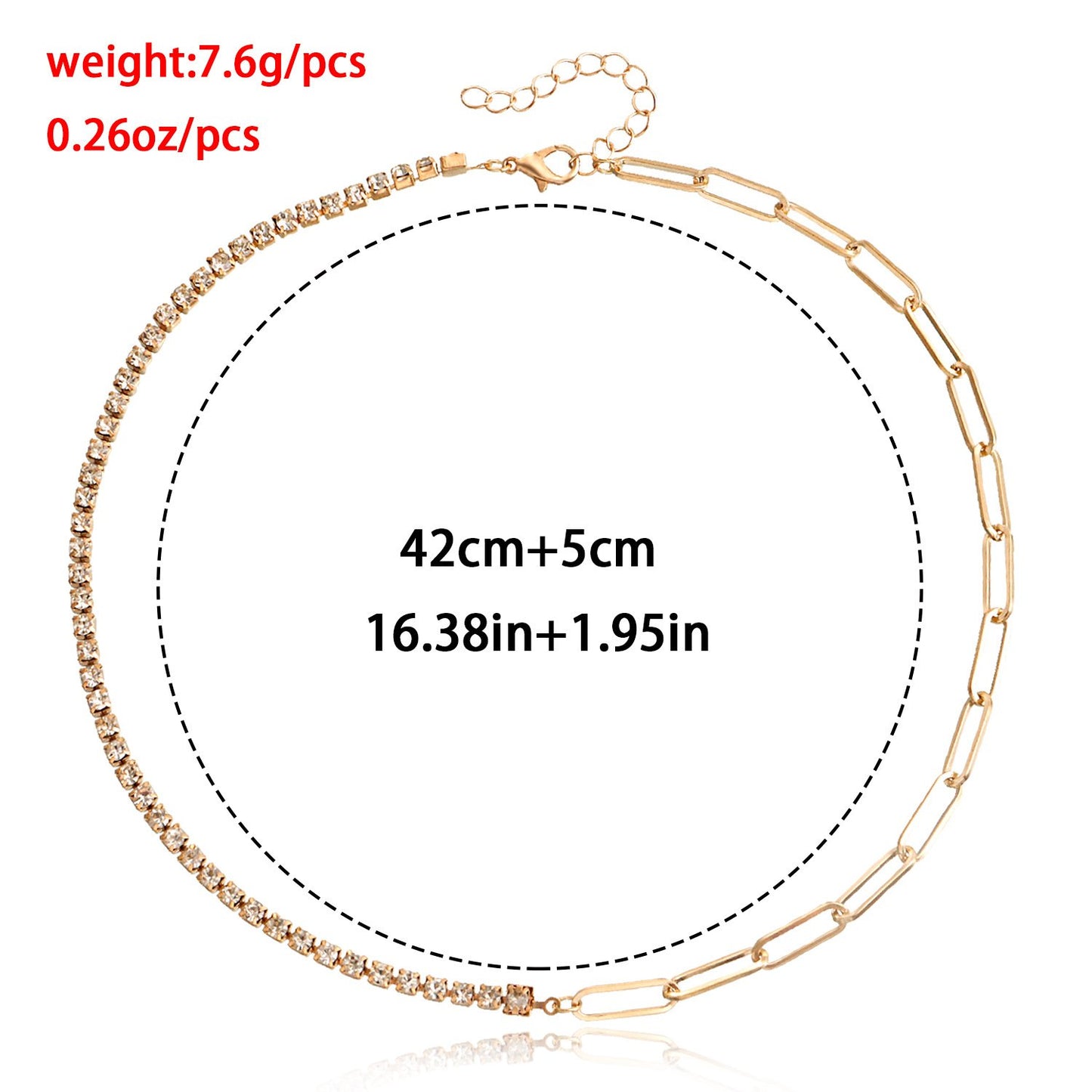 Jewelry claw chain micro-inlaid colored diamond necklace necklace female wild ins niche design hot girl necklace