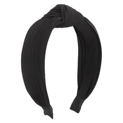F539 Retro Striped Solid Color Pressed Pleated Knotted Headband Cloth Ladies Going Out Pressed Hair Non-slip Headband