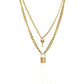 Personality Simple Retro Key Lock Pendant Necklace Punk Jewelry Multilayer Hip Hop Necklace Female