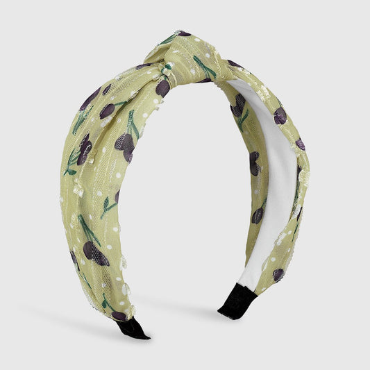 F445 chiffon yarn literary fan retro small fresh and sweet headband forest girl wide-brimmed sweet knotted headband