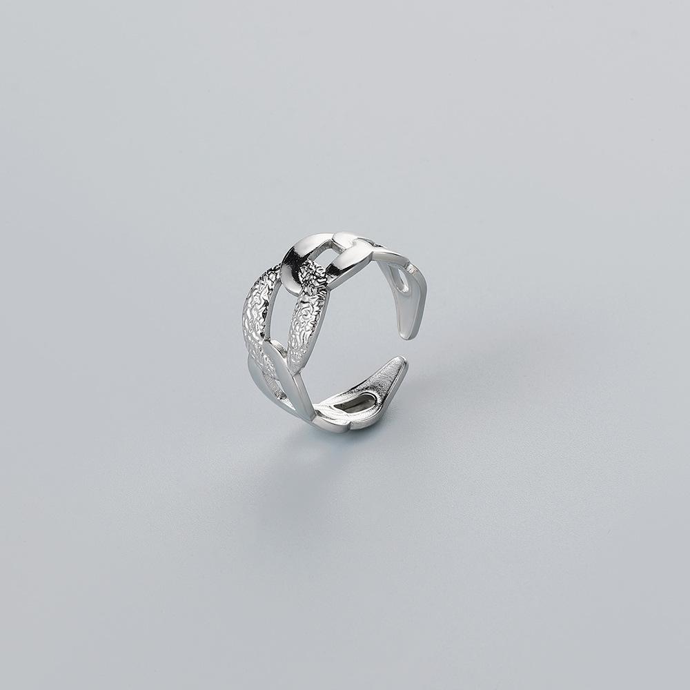 Fashion simple and personalized commuter men's O-shaped chain open ring live mouth ring