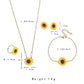 Necklace Earrings Four-piece Fashion Sunflower Pearl Pendant Set Cute Flower Clavicle Chain Female