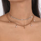 N1632 Simple and creative multi-layer necklace claw chain water drop tassel necklace sweet cool niche necklace
