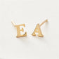 Stainless steel personalized small letter earrings creative 26 small letter earrings