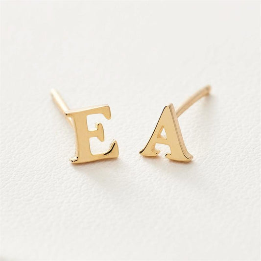 Stainless steel personalized small letter earrings creative 26 small letter earrings