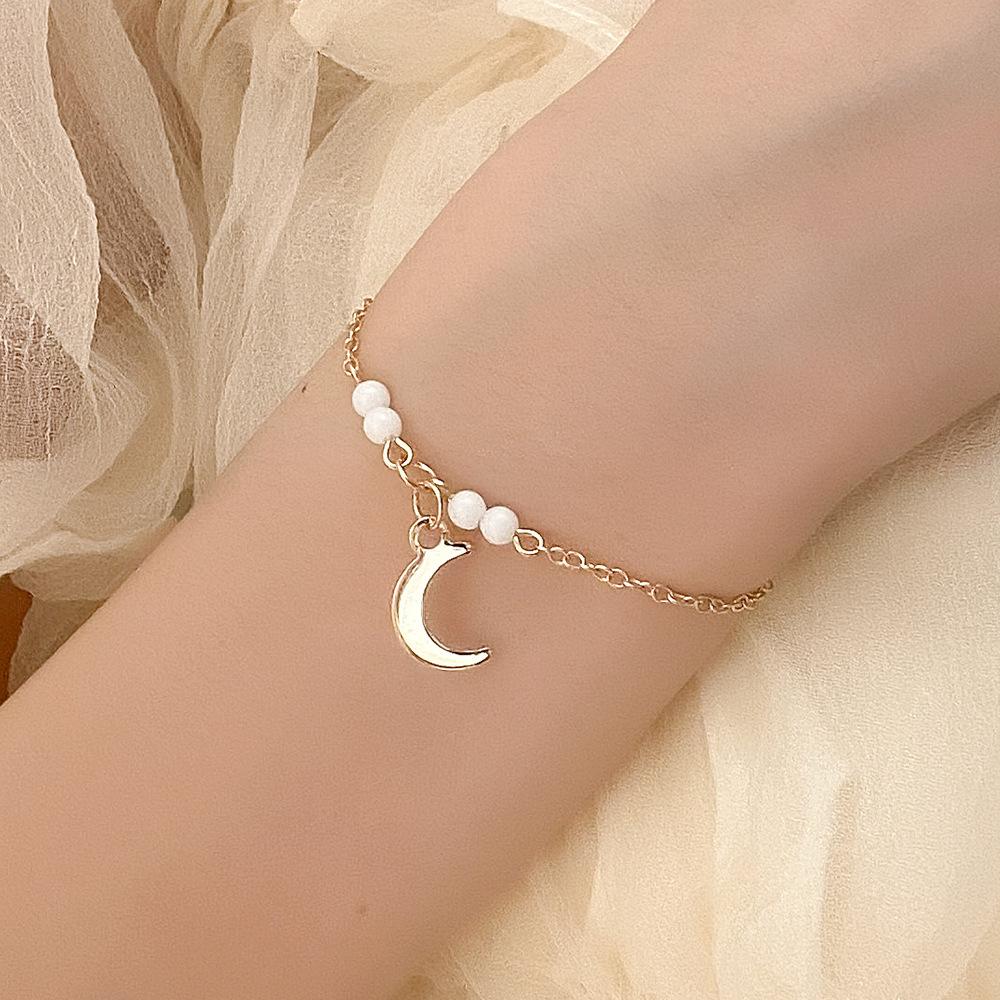 Ins Simple Moon Bracelet Female Retro Fashion Niche Temperament Handmade Beaded Bracelet Personality Bracelet