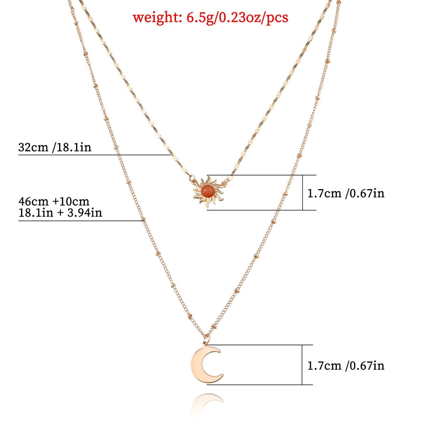 Jewelry Jewelry Sunflower Crescent Pendant Necklace Ladies Temperament Fashion Double Bead Necklace