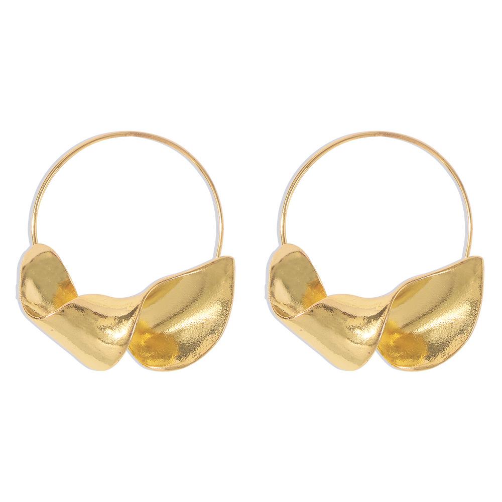 E8696 Exaggerated Alloy Earrings Women's Creative Geometric Big Circle Earrings Personalized Punk Earrings