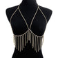 C289 Exaggerated Beach Bikini Sexy Body Chain Fashion Metal Tassel Diamond Temperament Chest Chain