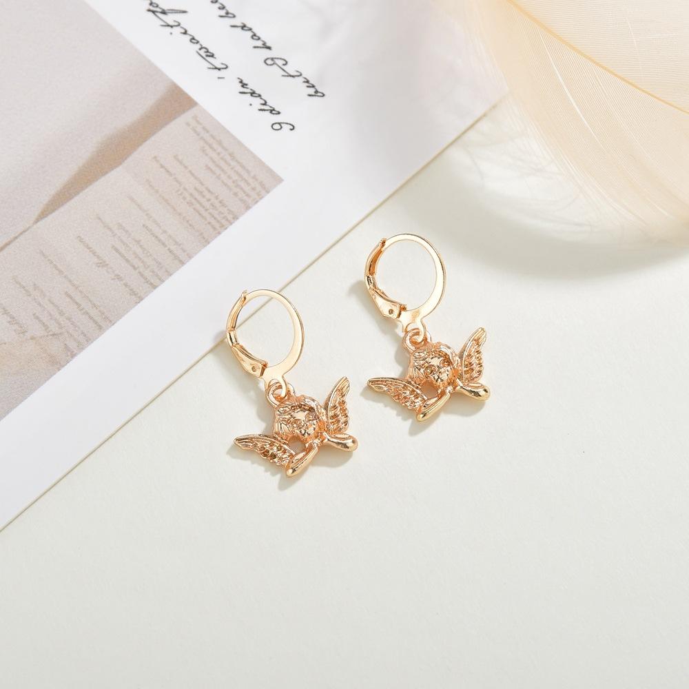 Jewelry Cupid earrings alloy angel earrings smallhoop earrings