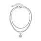 Jewelry Metal Hip-Hop Snake Bone Chain Necklace Simple Diamond-studded Pearl Alphabet Tag Necklace
