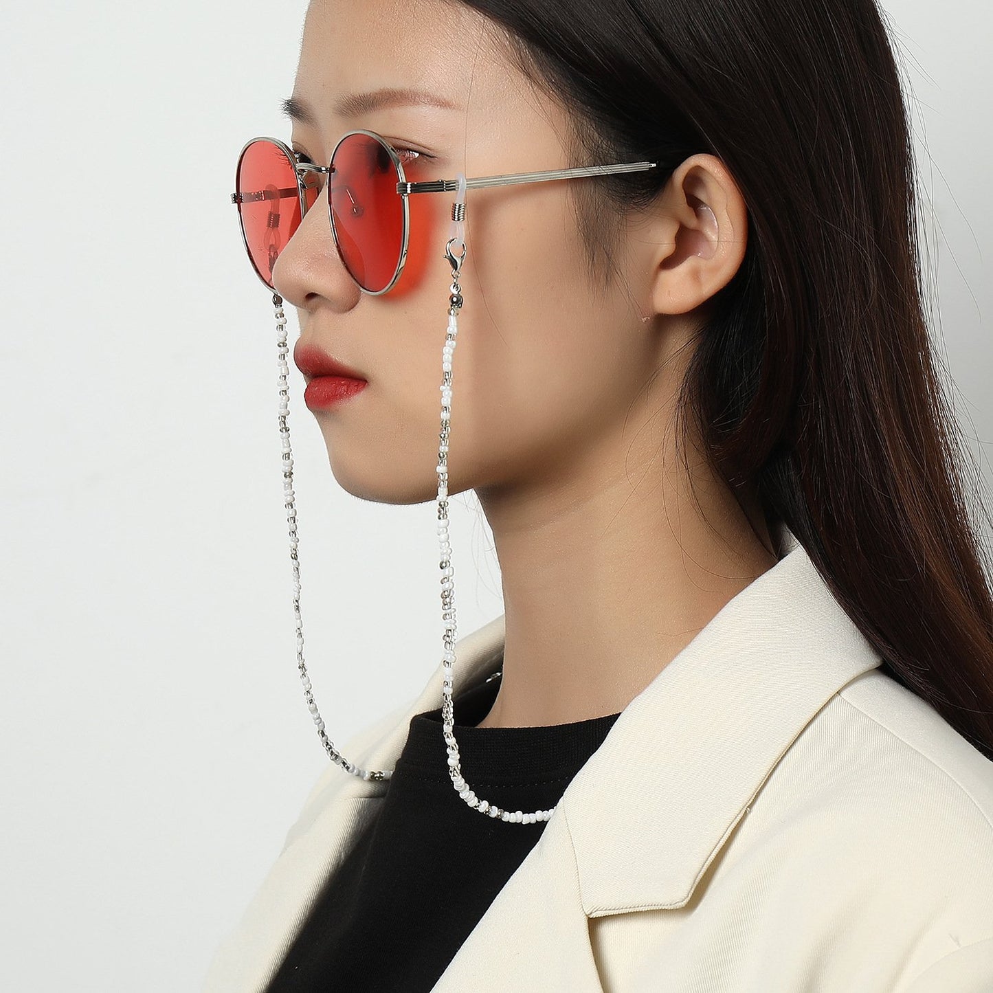 Jewelry multifunctional fashion rice bead glasses chain ladies all-match temperament mask non-slip anti-lost chain
