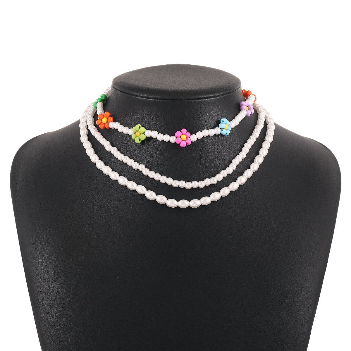 N1673 Bohemia Leisure Vacation Necklace Female Summer Seaside Beach Necklace Beaded Flower Necklace