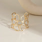 Jewelry Fashion Metal Glossy Hollow Flower Wide Bracelet Personality Trendy Geometric Versatile Hand Jewelry Women
