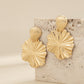 Jewelry niche cold folded shell earrings personality liquid fluid metal lotus leaf earrings