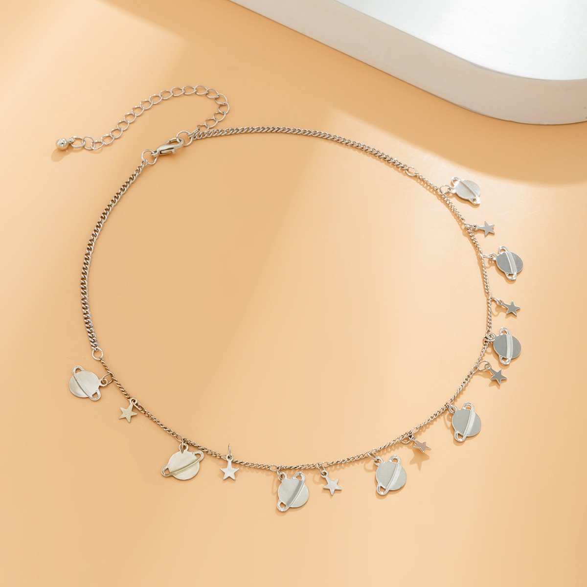 Jewelry Baroque Niche Pearl Love Pendant Necklace Retro Creative Planet Chain Necklace