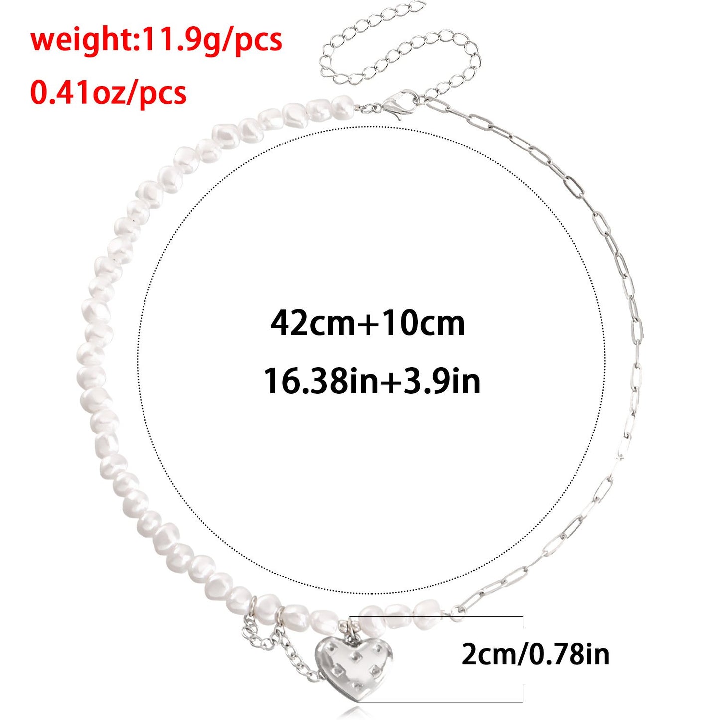 Jewelry fashion love imitation pearl beaded necklace female hot girl ins high sense choker