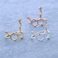 Explosive Nurse Doctor Chemical Molecular Ring Personality Simple Geometric Electroplating Alloy Women's Jewelry