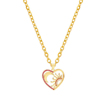 ZN161TikTok Light Luxury Geometric Niche Love Necklace Hollow Micro-inlaid Irregular Necklace