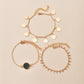 Trendy Oil Drip Disc Bracelet Vintage Gold Multilayer Chain Bracelet Accessories
