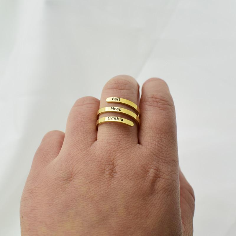 Explosive style stainless steel name custom ring creative DIY English letter marking ring