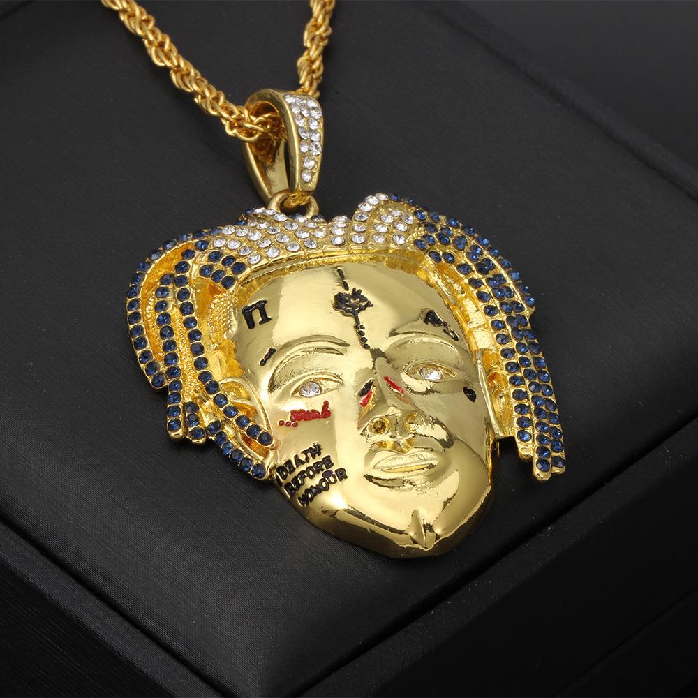 Hip-hop trendy jewelry fashion creative personality popular face pendant necklace