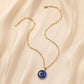 Light luxury niche titanium steel necklace stainless steel gold star moon round coin drop oil necklace female