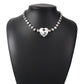 N7729 Exaggerated Creative Clavicle Chain Female Luxury Glass Diamond Heart Pendant Necklace