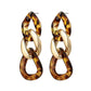Trendy punk exaggerated leopard print acrylic chain long earrings temperament elegant personality twist earrings