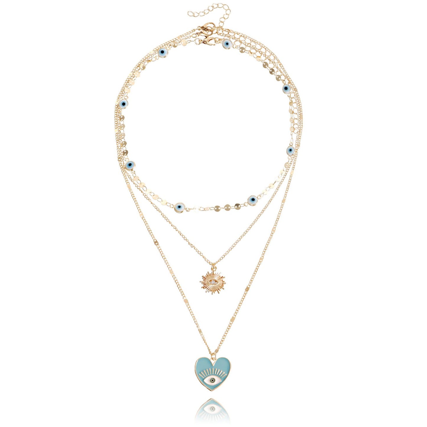 Jewelry ins multi-layer devil's eye collarbone chain cold eyes necklace female niche design sense