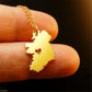 Popular Jewelry Ireland Heart Map Necklace Necklace Clavicle Chain