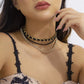 Jewelry Retro Small Velvet Chain Necklace Temperament Simple Diamond Geometric Metal Necklace