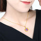 Explosive Jewelry Fashion Amethyst Pendant Necklace Women's Niche Design Clavicle Chain Jewelry