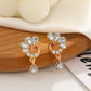 New Chinese style peacock earrings female retro fashion light luxury inlaid zircon phoenix earrings stud earrings national tide earrings