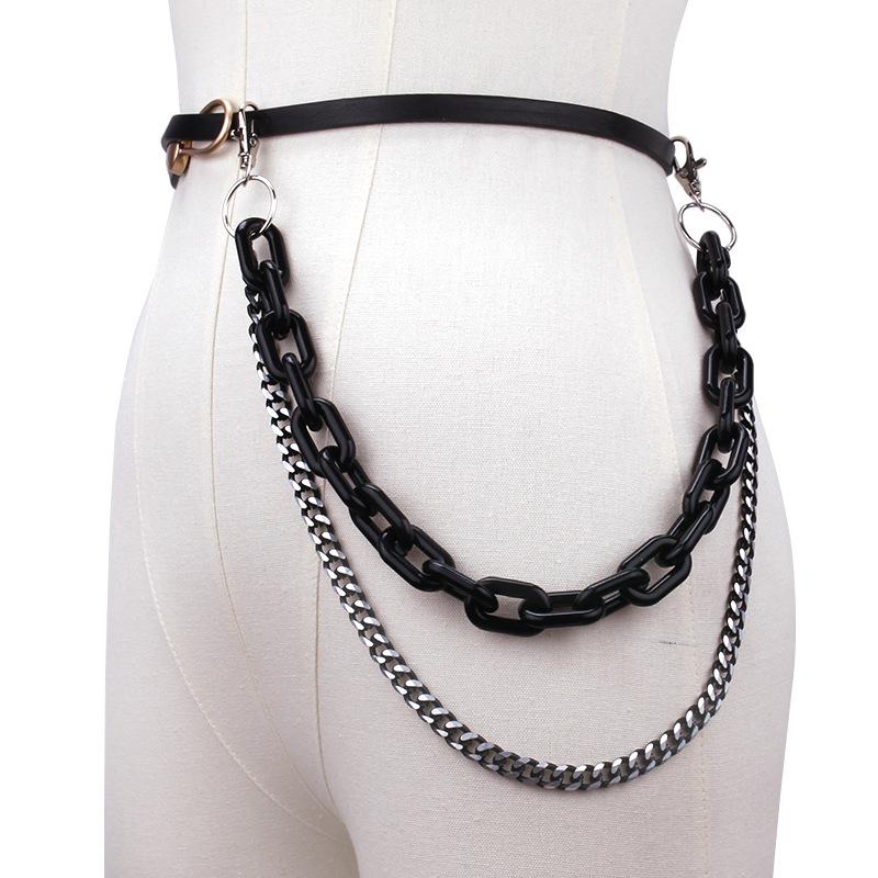 Hip-hop trend waist chain jeans chain ornaments punk street pants chain acrylic double-layer hanging chain