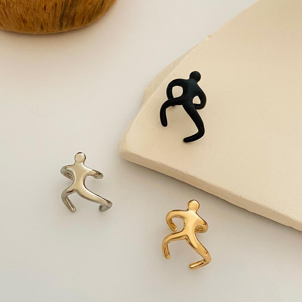 Creative ear clip ring ins fashion personality climbing villain without ear hole ear bone clip female earring ear clip