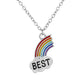 Rainbow Cloud Mosaic Necklace Set Simple Rainbow Pendant Clavicle Chain Necklace Jewelry