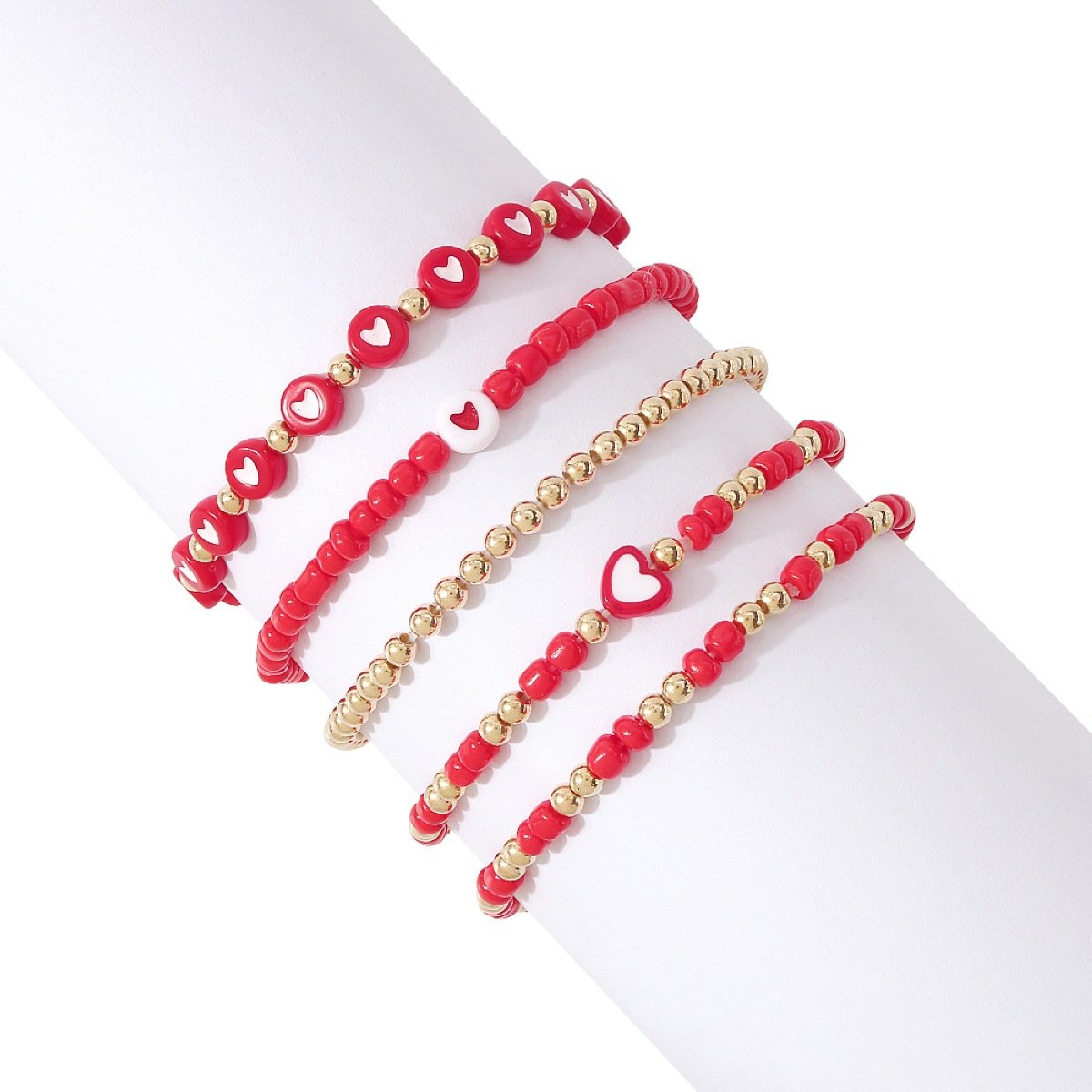 B168 Holiday Bracelet Rice Beads Resin Beaded Geometric Simple Bracelet Heart Sweet Fashion Bracelet