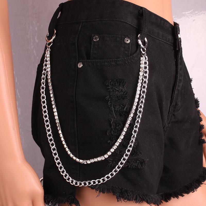 Personalized Slim Diamond Claw Chain Waist Decoration Simple Trendy Chain Geometric Double Waist Chain Pants Chain