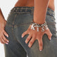 B1955 Exaggerated Hip Hop Retro Chain Bracelet KISS Full Diamond Personality Net Red Punk Rock Bracelet Female